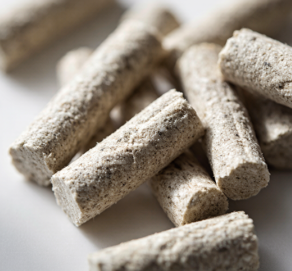 Tofu cat litter pellets close-up